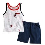 한국생산 네이비 베어 상하복 세트 (0-24개월) 202121