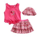 핑크플라워 프린팅 상하복 3종세트(6개월-4세) 203132