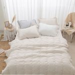 크림 사각사각 슈퍼싱글 차렵 이불 베개커버 세트